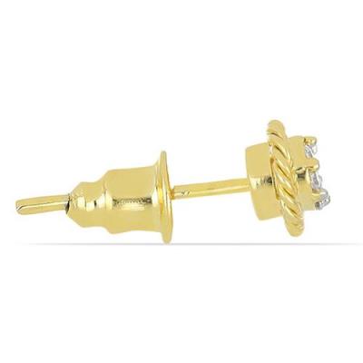 BUY 14K GOLD WHITE DIAMOND GEMSTONE HALO EARRINGS